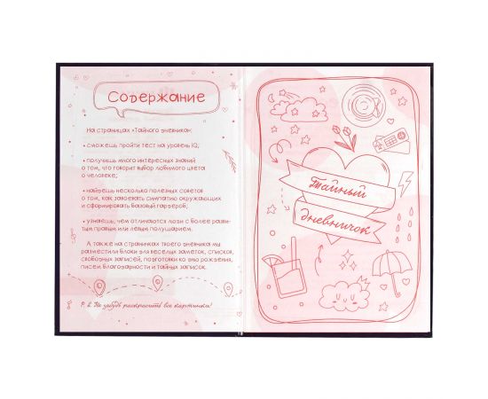 Тайный дневник арт. 62913 МАГИЧЕСКИЕ ДЕТАЛИ / А6+, 96 л., твёрдый переплёт 7БЦ, полноцветная печать, тиснение цветной фольгой, глянцевая ламинация. Блок - белый офсет, 65 г/м², печать в одну краску (п 62913