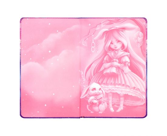 Дневничок для девочек, А6+, 96 л., арт. 66496/ 20 АЛИСА (кожзам: 126x195 мм, твёрдый переплёт с поролоном, материал обложки: искусственная кожа "Наппа", способ крепления блока: ниткошвейный, декор: по 66496