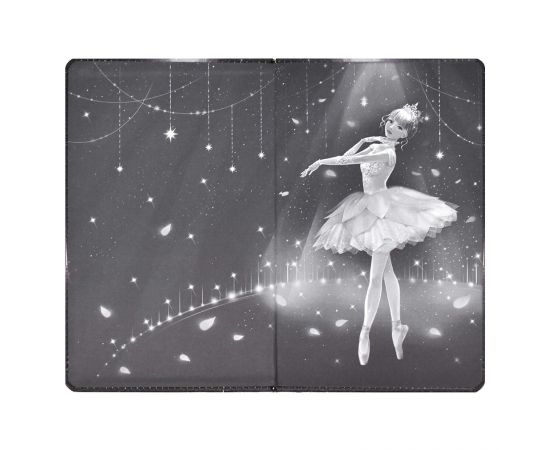 Дневничок для девочек, А6+, 96 л., арт. 66497/ 20 БАЛЕРИНА (кожзам: 126x195 мм, твёрдый переплёт с поролоном, материал обложки: искусственная кожа "Наппа", способ крепления блока: ниткошвейный, декор: 66497