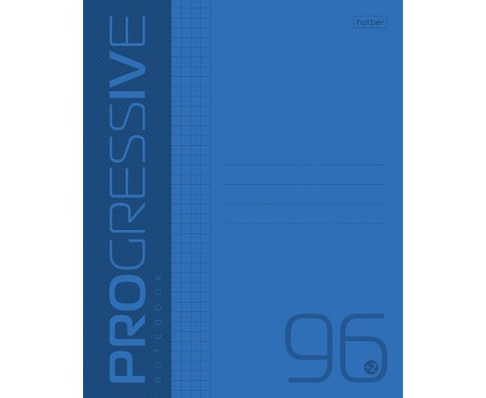 Тетрадь 96л А5ф клетка 65г/кв.м Пластиковая обложка на скобе PROGRESSIVE   Синяя 96Т5В1