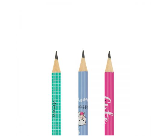 Карандаш ч/г MESHU "Kittens", HB, заточен., с печатью, с ластиком, ассорти, туба MS_58142