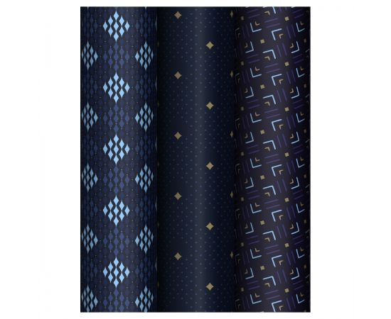 Упаковочная бумага глянц. 70*100см, MESHU "Strict pattern", 80 г/м2, ассорти, 3 дизайна MS_62825
