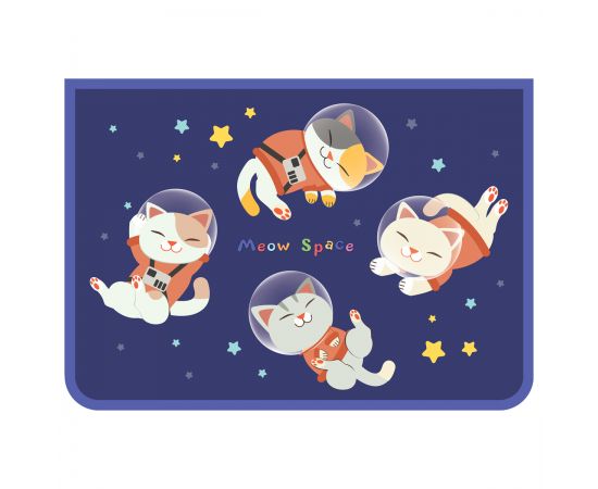 Папка для труда 2 отделения, А4, ArtSpace "Space cat", пластик, на молнии ПТР-22_58230
