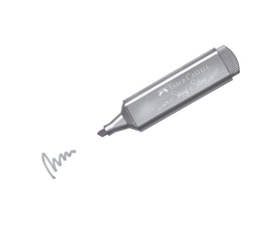 Текстовыделитель Faber-Castell "TL 46 Metallic" мерцающий серебряный, 1-5мм 154661