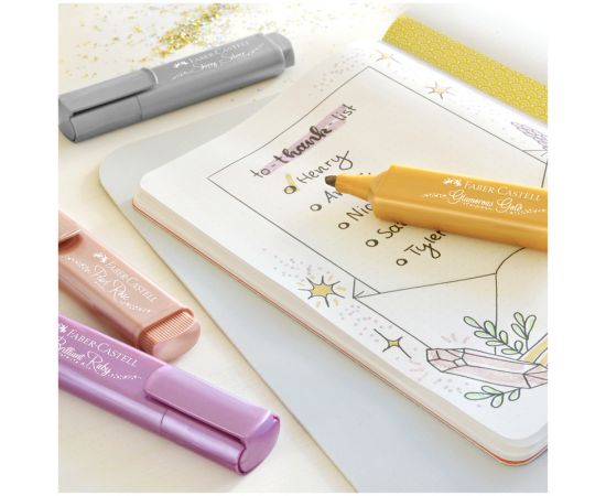 Текстовыделитель Faber-Castell "TL 46 Metallic" мерцающий серебряный, 1-5мм 154661