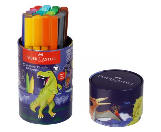 Набор для рисования Faber-Castell "Connector Dinosaur" 20 фломастеров 155546