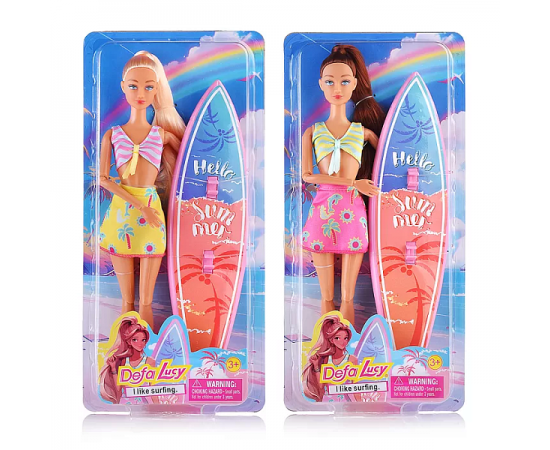 Кукла Defa Lucy с доской для серфинга, на листе 8514 8514