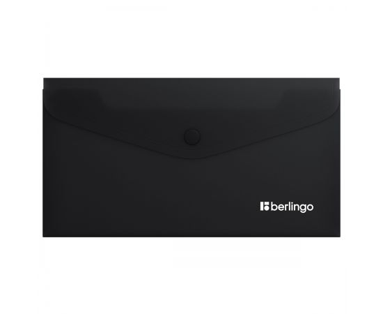 Папка-конверт на кнопке Berlingo "Soft Touch", C6, 200мкм, софт-тач, черная EFb_C6980