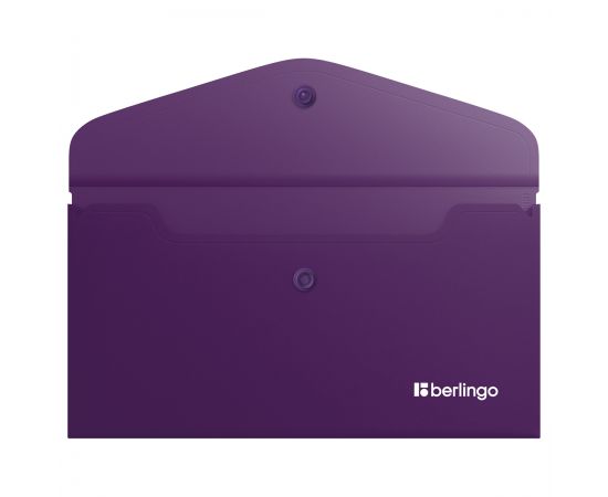Папка-конверт на кнопке Berlingo "Soft Touch", C6, 200мкм, софт-тач, фиолетовая EFb_C6986