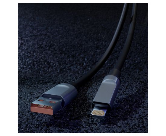 Кабель Smartbuy Bold, USB - Lightning, для Apple, экстрапрочный, 3A output, оплетка TPE, 1м, черный IK-512BOLD-BLACK