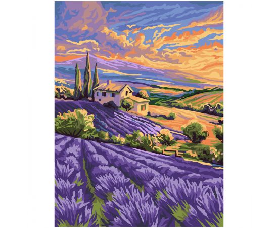 Картина по номерам на картоне ТРИ СОВЫ "Лавандовый край", 30*40, с акриловыми красками и кистями KK3040_00008