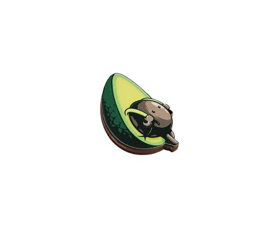 Значок деревянный MESHU "Avocado", прямая УФ-печать, 2,6*3,9см MS_45600