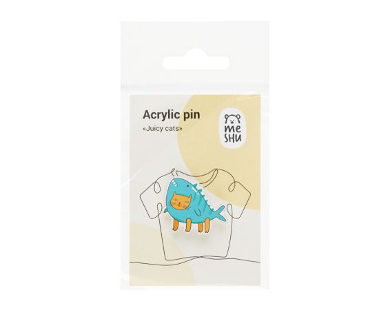 Значок акриловый MESHU "Juicy cats", прямая УФ-печать, 3,2*2,7см MS_47428