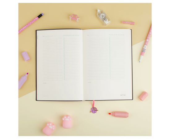 Ежедневник недатированный, А5, 136л., кожзам, MESHU "Find your way. Pink", тон. блок, закладка-ляссе с подвеской MS_53610