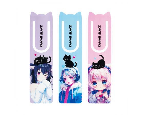 Закладка для книг,  47*188мм, MESHU "Kawaii", ассорти MS_59697