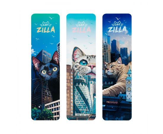 Закладка для книг, 47*176мм, MESHU "CatZilla", ассорти MS_59701