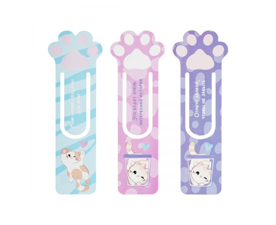 Закладка для книг,  63*190мм, MESHU "Paw", ассорти MS_59703