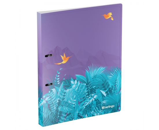 Папка на 2 кольцах Berlingo "Flower Art", А4, 24мм, 600мкм, с рисунком, D-кольца, с внутр. карманом RB4_2DS20