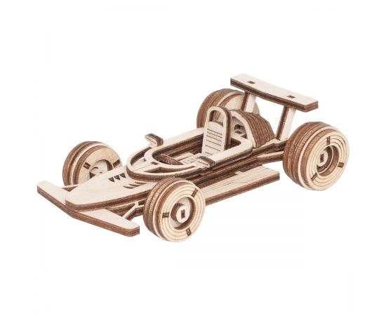 Конструктор деревянный ТРИ СОВЫ "Гоночный болид",10*5,7*3см, 50 деталей, пакет с еврослотом ДКНС001