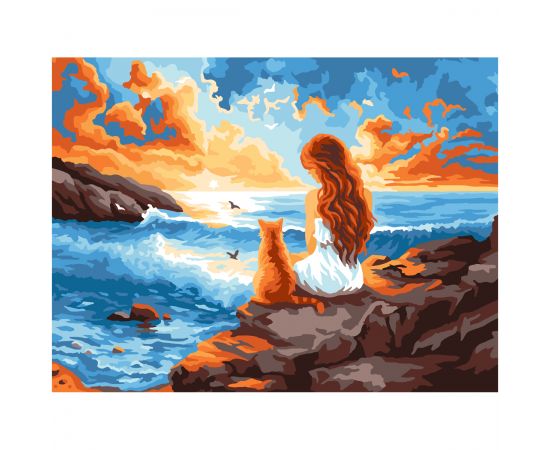 Картина по номерам на картоне ТРИ СОВЫ "На закате", 30*40, с акриловыми красками и кистями КК_53825