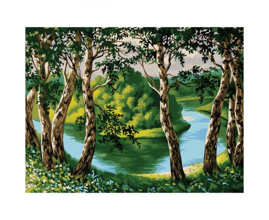 Картина по номерам на холсте ТРИ СОВЫ "Летний пейзаж", 30*40, с акриловыми красками и кистями КХ3040_53833