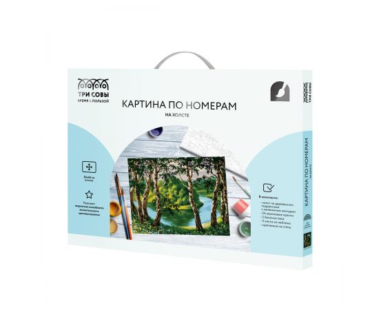 Картина по номерам на холсте ТРИ СОВЫ "Летний пейзаж", 30*40, с акриловыми красками и кистями КХ3040_53833