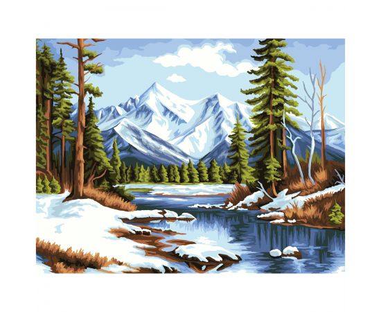 Картина по номерам на холсте ТРИ СОВЫ "Оттепель", 30*40, с акриловыми красками и кистями КХ3040_53851