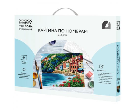 Картина по номерам на холсте ТРИ СОВЫ "Набережная", 30*40, с акриловыми красками и кистями КХ3040_53867