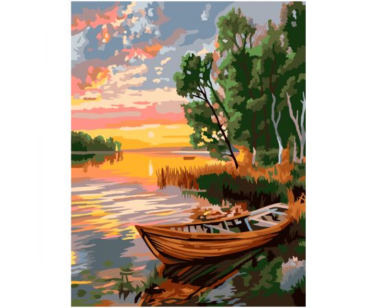 Картина по номерам на холсте ТРИ СОВЫ "Берег речной", 30*40, с акриловыми красками и кистями КХ3040_53883