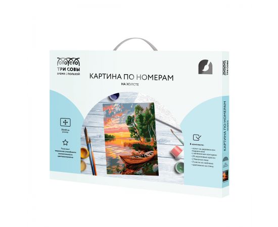 Картина по номерам на холсте ТРИ СОВЫ "Берег речной", 30*40, с акриловыми красками и кистями КХ3040_53883