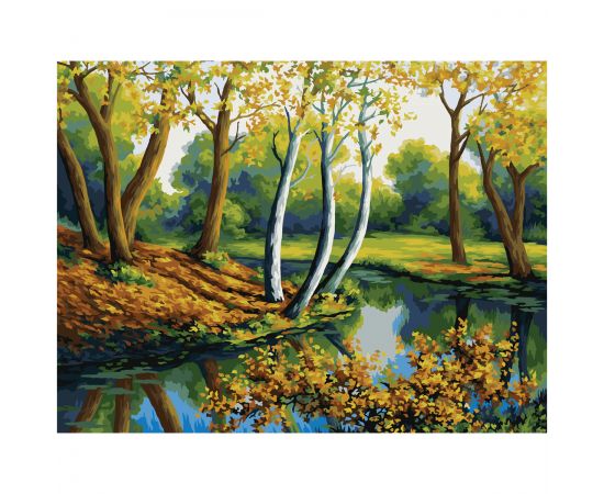Картина по номерам на холсте ТРИ СОВЫ "Лесная река", 40*50, с акриловыми красками и кистями КХ4050_53896