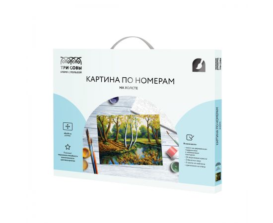 Картина по номерам на холсте ТРИ СОВЫ "Лесная река", 40*50, с акриловыми красками и кистями КХ4050_53896