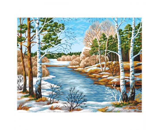 Картина по номерам на холсте ТРИ СОВЫ "Весна пришла", 40*50, с акриловыми красками и кистями КХ4050_53903