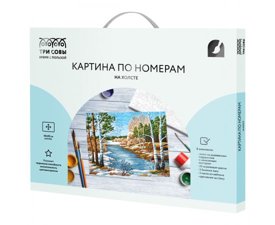 Картина по номерам на холсте ТРИ СОВЫ "Весна пришла", 40*50, с акриловыми красками и кистями КХ4050_53903