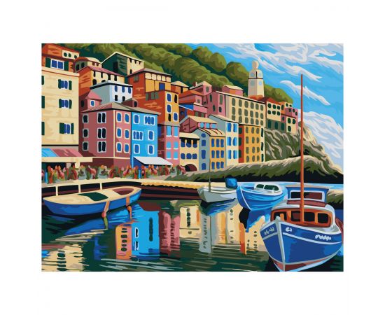 Картина по номерам на холсте ТРИ СОВЫ "Портовый город", 40*50, с акриловыми красками и кистями КХ4050_53937