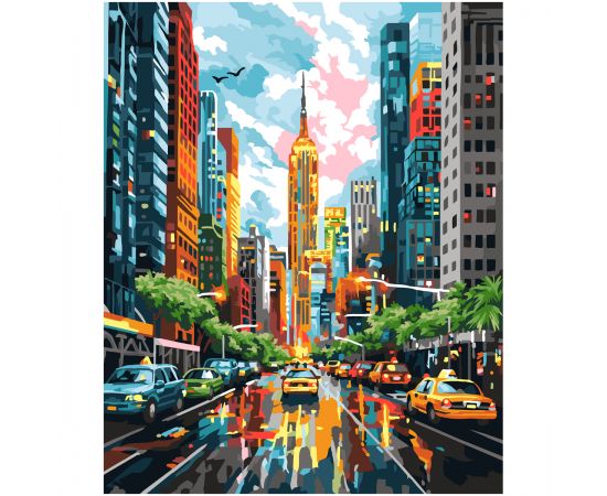 Картина по номерам на холсте ТРИ СОВЫ "Мегаполис", 40*50, с акриловыми красками и кистями КХ4050_53943