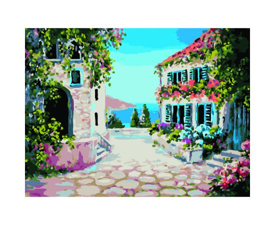 Картина по номерам на холсте ТРИ СОВЫ "Солнечный город", 30*40см, с акриловыми красками и кистями КХ_44120