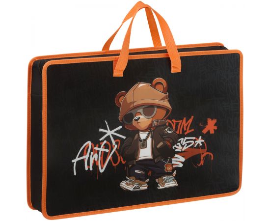 Папка для чертежей и рисунков А3 ArtSpace "Cool Bear", пластик, 85мм, на молнии ПР-3-30_61555