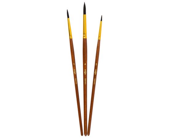 Набор кистей Гамма "Классические" 3шт., белка, круглые № 2, 3, 4, блистер, европодвес 280618.09.05