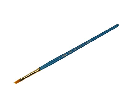 Кисть художественная синтетика Гамма "Галерея", плоская скошенная №4, короткая ручка 305004