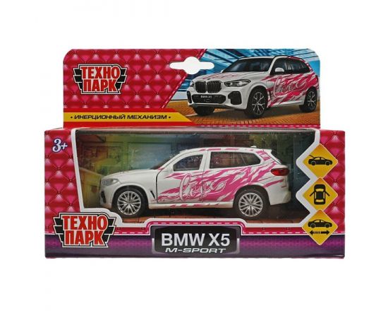 Машина металл BMW X5 ДЛЯ ДЕВОЧЕК 12 см, двери, багаж, инер, белый 345168 345168