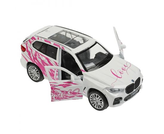 Машина металл BMW X5 ДЛЯ ДЕВОЧЕК 12 см, двери, багаж, инер, белый 345168 345168