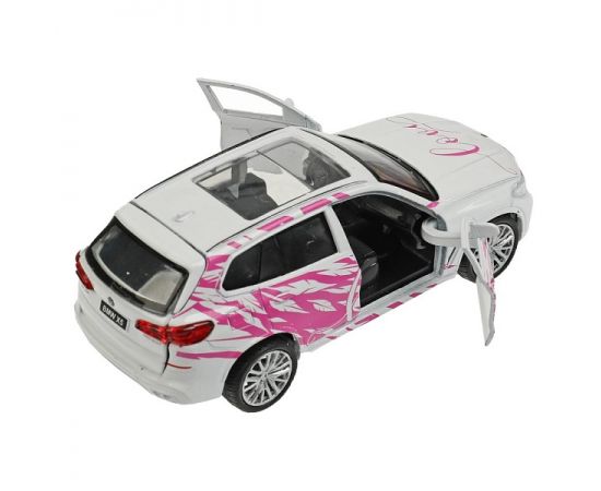 Машина металл BMW X5 ДЛЯ ДЕВОЧЕК 12 см, двери, багаж, инер, белый 345168 345168