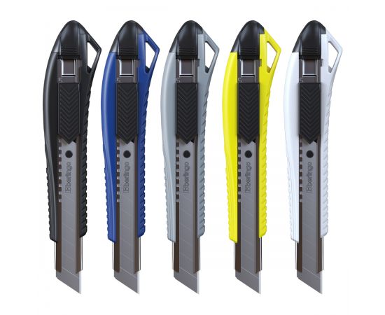 Нож канцелярский 18мм Berlingo "Razzor 200", auto-lock, металл. направл., ассорти, европодвес BM4130