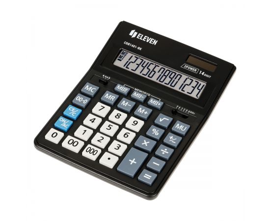 Калькулятор настольный Eleven Business Line CDB1401-BK, 14 разрядов, двойное питание, 155*205*35мм, черный CDB1401-BK