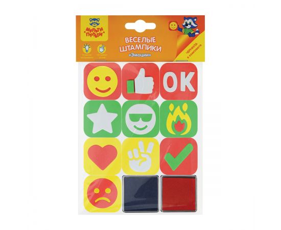 Набор штампиков для творчества Мульти-Пульти "Эмоции", EVA, 10шт., с чернилами ES_47774