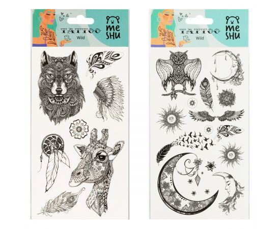 Наклейка-тату MESHU "Wild", 22*10см, инд. уп., европодвес MS_52652