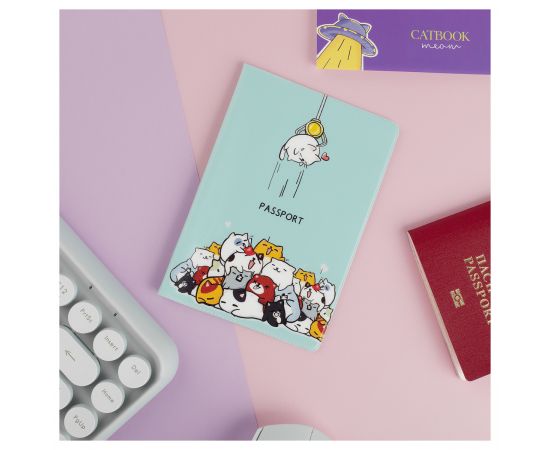 Обложка для паспорта MESHU "Meow Prize", ПВХ, 2 кармана MS_55513