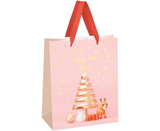 Пакет подарочный 18*23*10см MESHU "Christmas tale", фольга,  матовая ламинация MS_61665