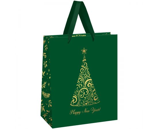 Пакет подарочный 26*32*12см MESHU "Christmas tree",  фольга, матовая ламинация MS_61711